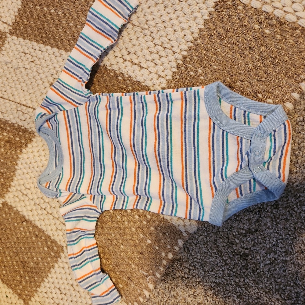 Striped Long Sleeve Baby Onesie